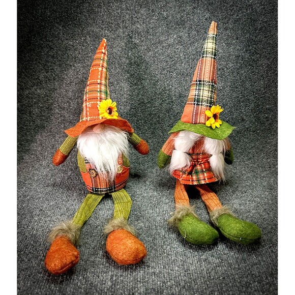 Set of 2 Gnomes Dwarf Stuffed Plush Couple Decorative - Picture 1 of 9